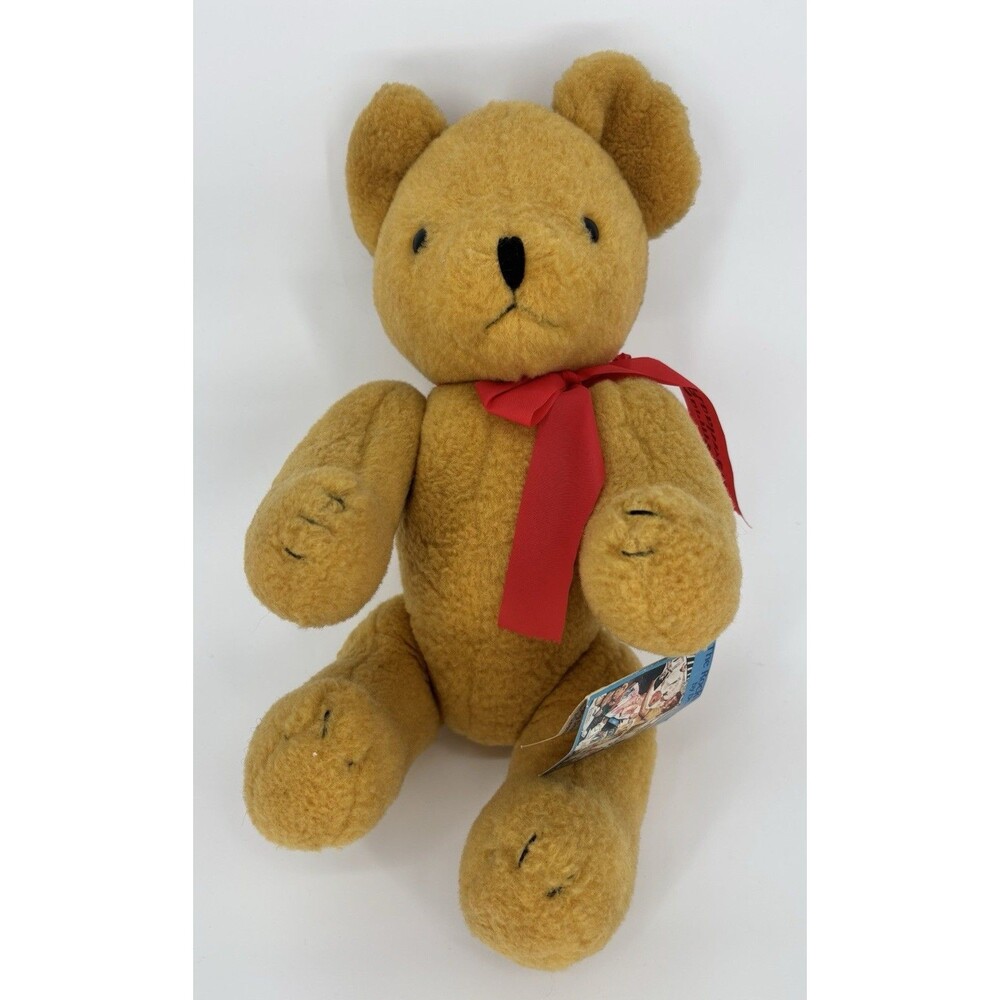 Vintage 1982 Norman Rockwell American Bear With Tag And Red Ribbon
